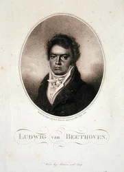 Ludwig van Beethoven (1770-1827), kaiverrus Blasius Hofel (1792-1963) 1814 (mezzotint)
