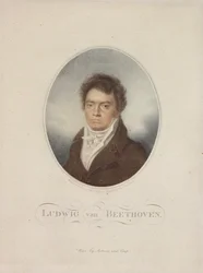 Ludwig van Beethoven (1770-1827), kaiverrus Blasius Hotel (1792-1863) 1814 (mezzotint)