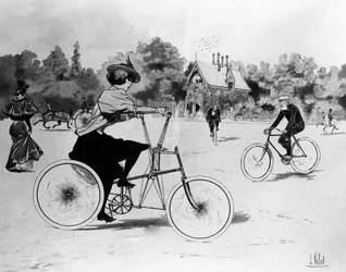 Les Vélocipédistes - kirjoittanut Louis Vallet, Bibl. art deco