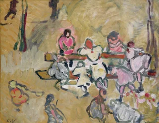 Lapset leikkivät Rue Caulaincourtilla, n. 1907–1914 (öljy kankaalle)