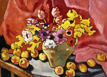 Kannu, Anemones, Tulppaanit ja omenat; Kannu, vuokot, tulppaanit ja omenat