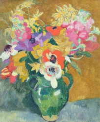 Kukkimaljakko, n. 1925 (öljy kankaalle)