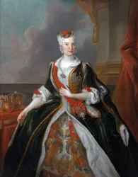 Marie Josephe de Habsbourg, Itävallan arkkiherttuatar (Maria Josepha, Puolan Augustus III:n vaimo) - Itävallan Maria Josephan (1699-1757) muotokuva - Silvestre, Louis de (1675-1760) - vuoden 1733 jälkeen - Öljy kankaalle - 155x118 cm - Wilanow Palace Museu