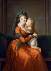 Prinsessa Alexandra Golitsynan muotokuva poikansa Pjotrin kanssa, 1794.
