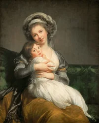 Omakuva tyttärensä Julien kanssa, 1786
