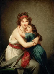 Omakuva tyttärensä Julien kanssa, noin 1789