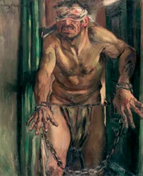 ""Samson aveugle"" (Sokea Simson) maalaus Lovis Corinthista (1858-1925) Koko 105x130 cm Öljy kankaalle 1912 State Museums, Berliini