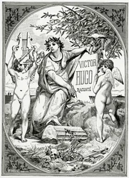Victor Hugo kertoi hänen elämänsä todistaja, 19th Century (bw-kaiverrus)