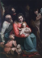 Madonna lapsen ja pyhien kanssa, kirjoittanut Luca Cambiaso (1527-1585)