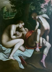 Adonisin kuolema ennen vuotta 1585, Luca Cambiaso (öljy kankaalle)
