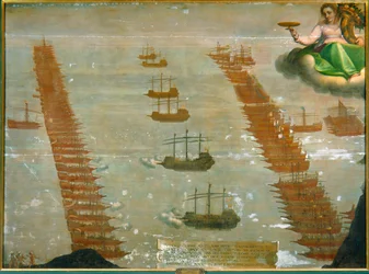Lepanton meritaistelu vuonna 1571, jossa Don Juan d
