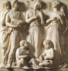 Yksityiskohta Cantoriasta (kuorogalleria) Santa Maria del Fioren katedraalissa, Firenzessä