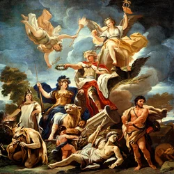 Allegoria linnoitukselle, Luca Giordano, öljy kankaalle