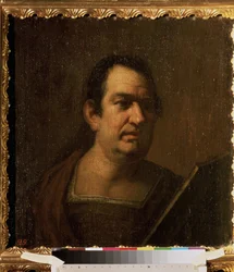 ""miehen muotokuva"" italialaisen intellektuellin tai tutkijan muotokuva. Luca Giordanon (1632-1705) maalaus Eremitaaši, Pietari