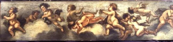 Putti disporting (paperi kankaalle) (ks. myös 67092-94)