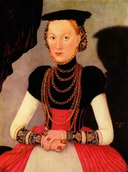 Saksa: Weibliches Bildnis / Bildnis einer Frau (eine geborene Hoffmann aus Leipzig) Naisen muotokuva / Portrait of a Woman (a Hoffmann by birth from Leipzig)
