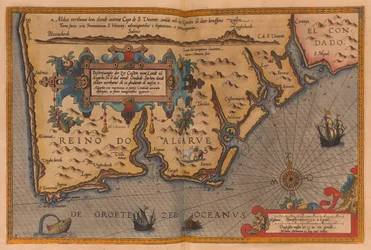 Ylikokoinen atlas "Speculum nauticum super navigatione maris occidentalis confectu, continens omnes oras maritimas Galliae, Hispaniae, and praecipuarum partium Angliae", noin 1591 (piirustus).