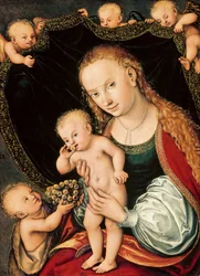Madonna ja lapsi sekä nuori Johannes Kastaja, vuoden 1537 jälkeen (öljy paneelille).