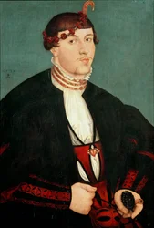 Muotokuva herrasta sanoi sulhanen Lucas Cranach vanhemman (1472-1553) maalaus 1539 São Paulo, Taidemuseo