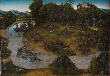 Valitsija Frederick Viisaan hirvenmetsästys, n. 1530 (öljy paneelille)