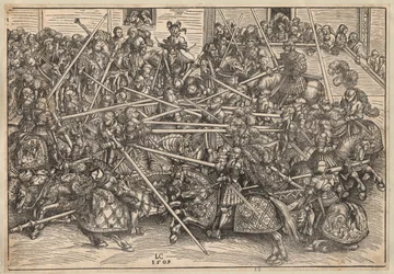 Tournoi - Turnaus - Cranach, Lucas, vanhin (1472-1553) - 1509 - Puupiirros - 29,5x42,5 - Yksityiskokoelma