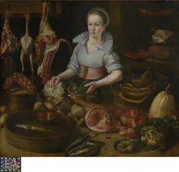 Keittiön palvelija (öljy paneelissa)