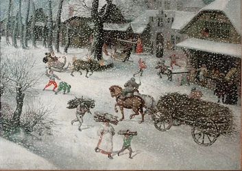 Talvi (helmikuu), yksityiskohta (öljy kankaalle)