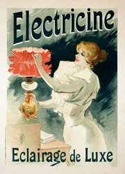 Jäljennös „Electricine“-ylellisyyttä valaisevasta mainosjulisteesta