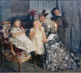 Madame Simon lastensa kanssa