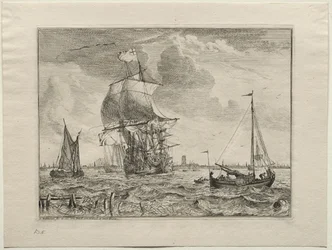 Merimaisema Amsterdamin kaukaisuudessa, 1701.