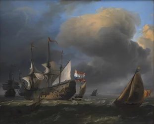 Merimaisema hollantilaisten sotamiesten ja kalastusalusten kanssa
