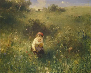 Tyttö pellolla, 1857