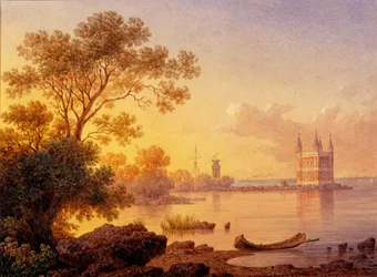 Näkymä Ozerki-ruusupaviljonkiin Peterhofissa
