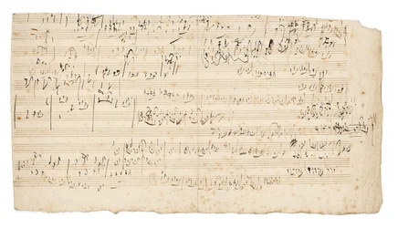 Nimikirjoitusmusiikkikäsikirjoitus, sketchleaf jousikvartetin hitaalle osalle C, op.59, nro 3, kolmas "Razumovsky"-kvartetti, Wien, n.1806