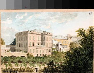 Näkymä Villa Cambasio, Genova (akvarelli, n. 1820)