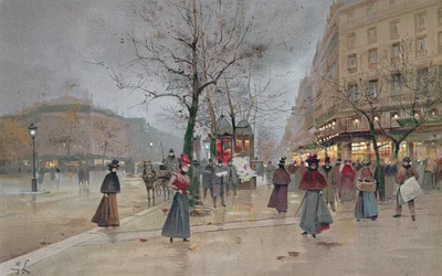 Ilta Grands Boulevardsin oopperakorttelissa, 1900-luvun alku]