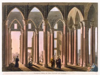 Joosefin sali Kairon linnoituksessa, taulu 31 teoksesta "Views in Egypt", kaivertanut Thomas Milton (1743-1827), julkaissut Robert Bowyer (1758-1834), 1802
