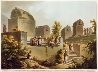 Sarkofagit ja haudat Cacamon sataman kärjessä, Robert Bowyerin (1758-1834) julkaisija 