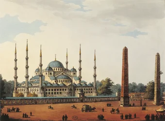 Turkki, Istanbul, Istanbulin Sininen moskeija tai Sininen moskeija (Sulttaani Ahmetin moskeija) Luigi Mayer