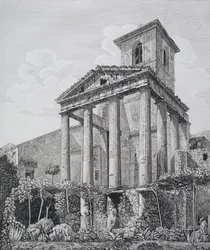 Herkuleen temppeli Corassa, julkaisusta "The Antiquities of the Contours of Rome", julkaistu 1824-26 (katso myös 205039)