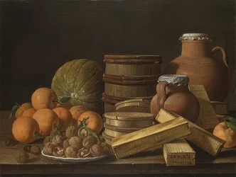 Asetelma appelsiinien ja saksanpähkinöiden kanssa. 1772