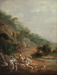 Kohtaus kyläläisten kanssa, 1786