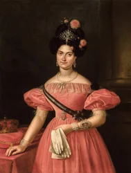 Marie-Christine de Bourbon-Siciles - Uusklassismi: Muotokuva Maria Christinasta kahdesta Sisiliasta (1806-1878), kirjoittanut Cruz y Rios, Luis de la (1776-1853)