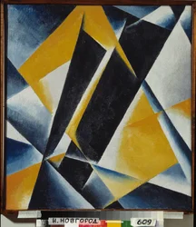 Arkkitehtoninen maalaus. Ljubovin (Lioubov) Sergejevna Popovan (1889-1924) maalaus öljy kankaalle