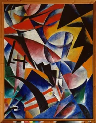 Arkkitehtoninen maalaus. Ljubovin (Lioubov) Sergejevna Popovan (1889-1924) maalaus öljy kankaalle