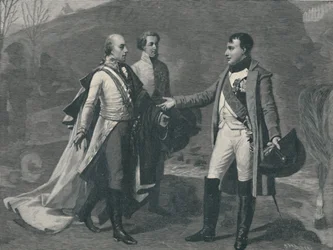 Napoleonin ja Francis I:n tapaaminen Austerlitzin jälkeen, 1805, 1896