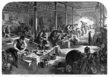 Terästehtaita Sheffieldistä, Yorkshirestä, 1866