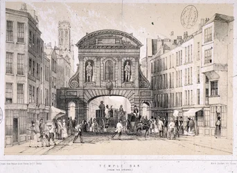 Temple Bar, Lontoo, 1845