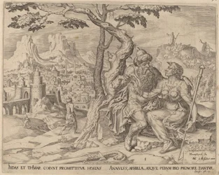 Juuda antaa Tamarin pantiksi, noin 1566.