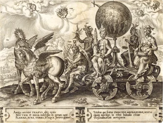 Maailma, levy 1 teoksesta "The Vicissitude of Human Things", 1564.